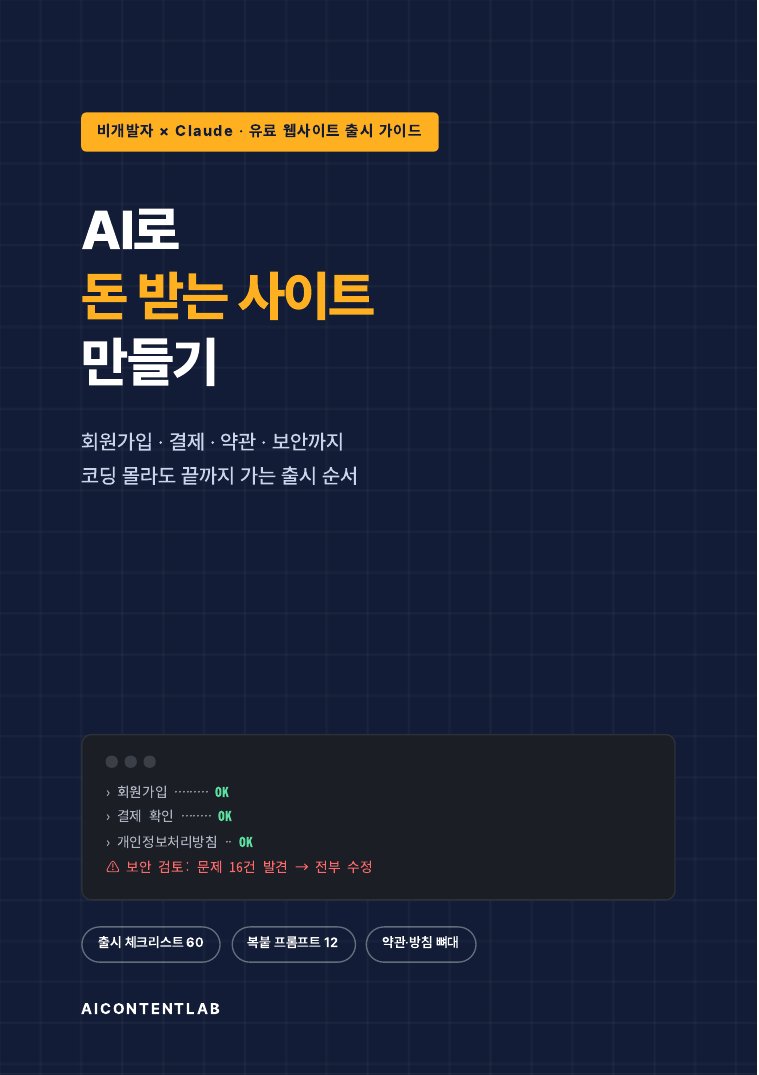 AI로 돈 받는 사이트 만들기 표지